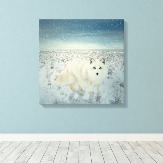 Arktische Fox Leinwanddruck (Insitu (Holzboden))