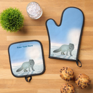 Arktische Fox Ofenhandschuh & Topflappen-Set