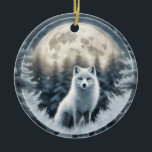 Arktische Fox-Ornament Keramik Ornament<br><div class="desc">Ein arctic Fuchs-Ornament perfekt für den Weihnachtsbaum!</div>