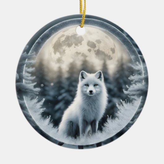 Arktische Fox-Ornament Keramik Ornament (Vorne)