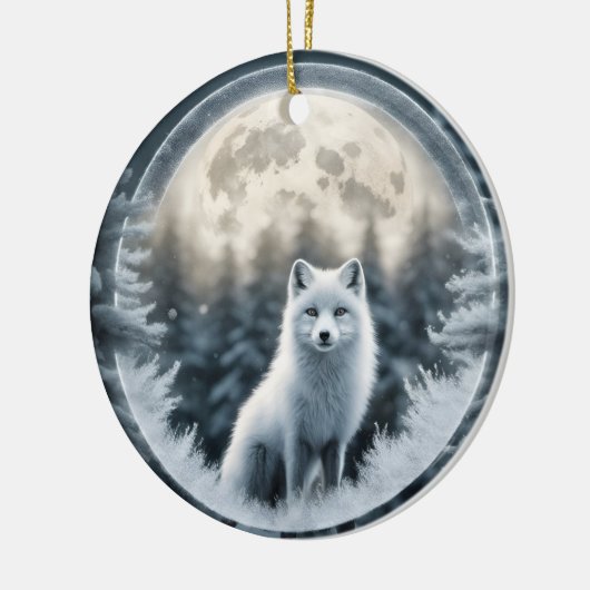 Arktische Fox-Ornament Keramik Ornament (Links)