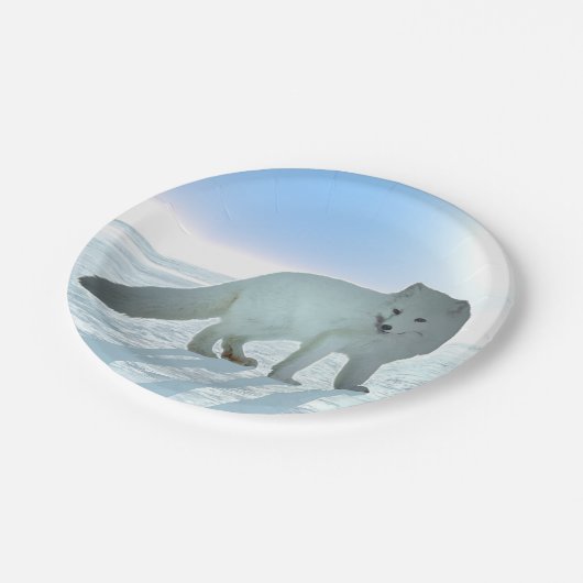 Arktische Fox Pappteller (Schrägansicht)
