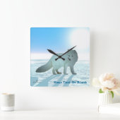 Arktische Fox Quadratische Wanduhr (Zuhause)