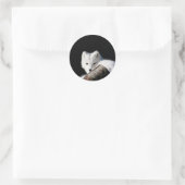 Arktische Fox Runder Aufkleber (Tasche)