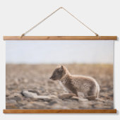 Arktische Fox Wandteppich Mit Holzrahmen (Vorne)