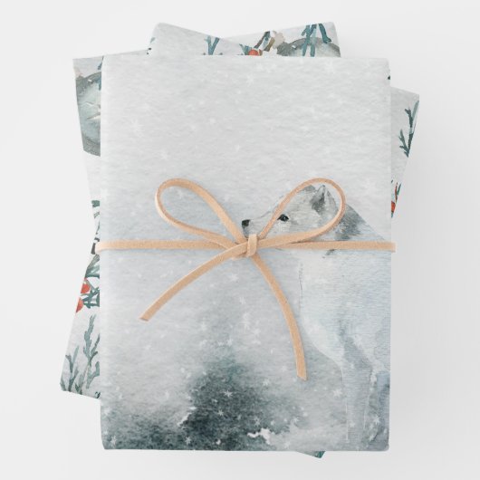 Arktische Fox Winterland Geschenkpapier Set (Beispiel)