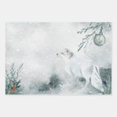 Arktische Fox Winterland Geschenkpapier Set (Vorderseite)