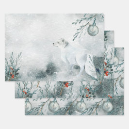 Arktische Fox Winterland Geschenkpapier Set