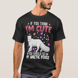 Arktische Füchse HerzValentinstag Tier für Frauen T-Shirt