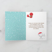 Arktische Füchse Weihnachtsdusche aus Woodland Dankeskarte (Innenseite)