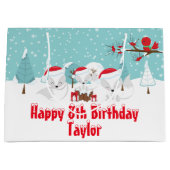 Arktische Füchse Weihnachtswald Happy Birthday Lar Große Geschenktüte (Vorderseite)