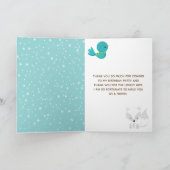 Arktische Füchse Winter Wonderland Baby Dusche Dankeskarte (Innenseite)