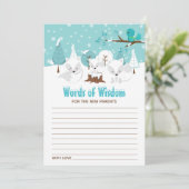 Arktische Füchse Winter Wunderland Worte der Weish Einladung (Stehend Vorderseite)