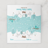 Arktische Füchse Winterdusche Platzkarte (Außenseite Aufgefaltet)