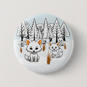 Arktische Füchse - Winterlandschaft Button (Vorderseite)