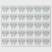 Arktische Füchse - Winterlandschaft Geschenkpapier (Flach)