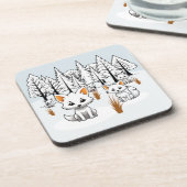 Arktische Füchse - Winterlandschaft Getränkeuntersetzer (Linke Seite)