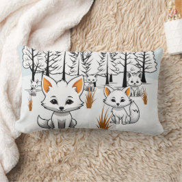 Arktische Füchse - Winterlandschaft Lendenkissen