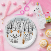 Arktische Füchse - Winterlandschaft Pappteller (Party)