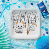 Arktische Füchse - Winterlandschaft Pappteller (Party)