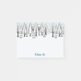 Arktische Füchse - Winterlandschaft - Schneeflocke Post-it Klebezettel