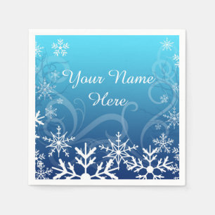 Arktische gefrorene Schneewehe personalisiert Serviette