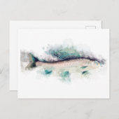 Arktische Graylation (Thymallus arcticus) Lachs Ku Postkarte (Vorne/Hinten)