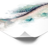 Arktische Grayling Aquarelle Angeln Fotodruck (Ecke)