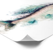 Arktische Grayling Aquarelle Angeln Poster (Ecke)