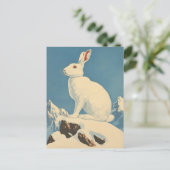 Arktische Hasen Vintag Postkarte (Stehend Vorderseite)