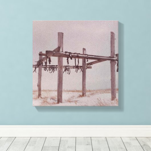 Arktische Karibik Fleisch Trocknen Rack Pt. Lay Do Leinwanddruck (Insitu (Holzboden))