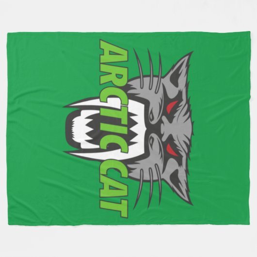 Arktische Katze Fleecedecke (Vorderseite (Horizontal))