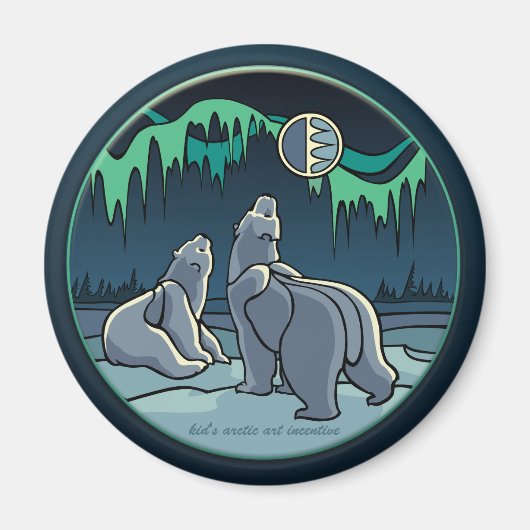 Arktische Kunst Kühlschrankmagnet Polar Bären Kuns (Vorne)