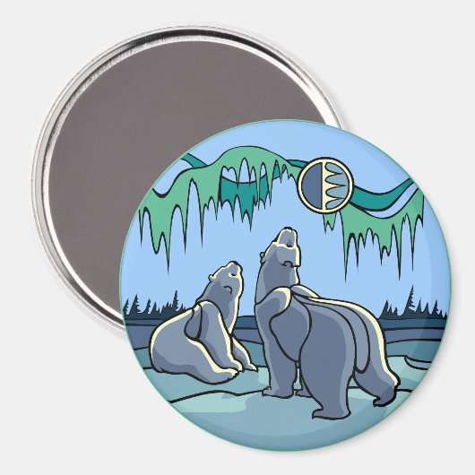 Arktische Kunst Kühlschrankmagnet Polar Bären Kuns (Vorderseite/Rückseite)