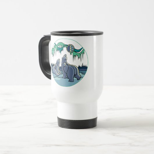 Arktische Kunstbären Reisebus Polar Bear Cup Reisebecher (Vorderseite Links)