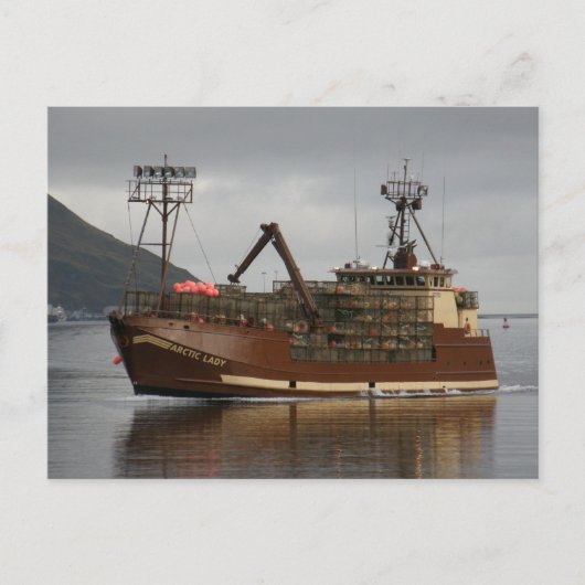 Arktische Lady, Crab Boat im niederländischen Hafe Postkarte (Vorderseite)