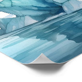 Arktische Majestät, Vivid Watercolor Iceberg Poster (Ecke)