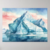 Arktische Majestät, Vivid Watercolor Iceberg Poster (Vorne)