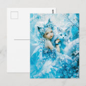 Arktische Mühle und Polar Fox am See Postkarte (Vorne/Hinten)