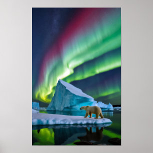 Arktische Natur Aurora Iceberg Außenbereich Landsc Poster
