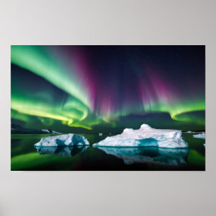 Arktische Natur Aurora Iceberg Außenbereich Landsc Poster