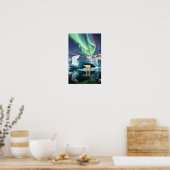 Arktische Natur Aurora Iceberg Außenbereich Landsc Poster (Küche)