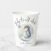 Arktische niedliche Penguin - Baby draußen kalt Pappbecher (Rückseite)