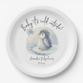 Arktische niedliche Penguin - Baby draußen kalt Pappteller (Vorderseite)