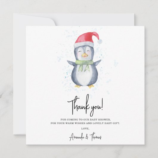 Arktische niedliche Penguin danke Babydusche (Vorderseite)