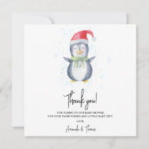 Arktische niedliche Penguin danke Babydusche