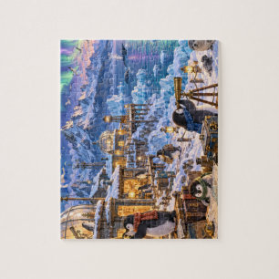 Arktische Pinguin-Aurora-Forschungsstation Puzzle