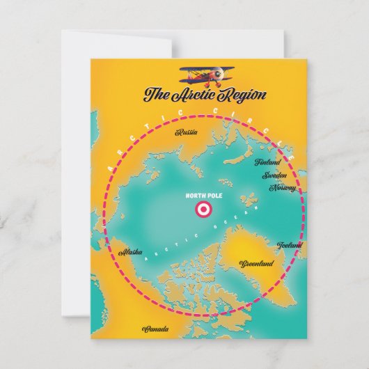Arktische Region Nordpol Karte (Vorderseite)