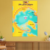 Arktische Region Nordpol Karte Leinwanddruck (Insitu (Wohnzimmer))