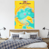 Arktische Region Nordpol Karte Leinwanddruck (Insitu (Schlafzimmer))